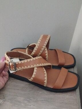 A.N.A Strappy Sandals Cognac Sz 9.5